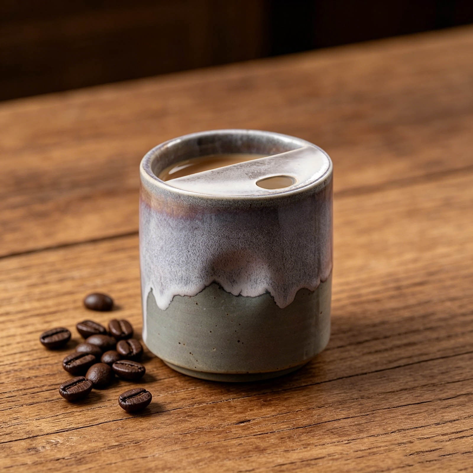 QIUXUJ-1pc Retro Ceramic Espresso Cup with Straw, Vintage Style Thick Wall Porcelain Coffee Mug, Small Demitasse Cup for Home Kitchen Cafe Daily Coffee Drinking (Gray)