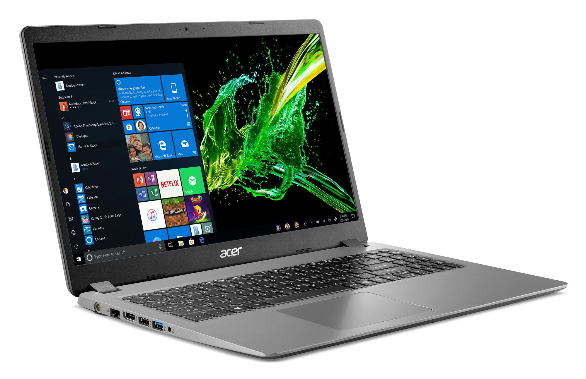 Acer Aspire 3 A315-56-594W, 15.6" Full HD, 10th Gen Intel Core i5-1035G1, 8GB DDR4, 256GB NVMe SSD, Windows 10 Home - image 5 of 8