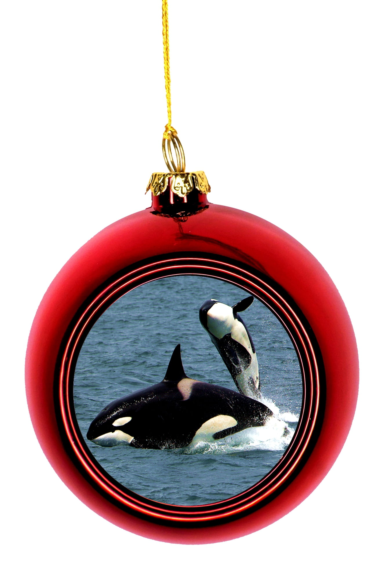 Orca Killer Whales Bauble Christmas Ornaments Red Bauble Tree Xmas Balls Walmart Com Walmart Com