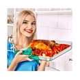 thumbnail image 6 of Topboutique Stainless Steel Compact Toaster Oven Pan Tray Ovenware Professional, Heavy Duty & Healthy, Deep Edge, Superior Mirror Finish, Dishwasher Safe … (12.2 x 10 x 1 inches 2PCS), 6 of 10