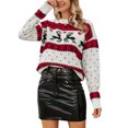 thumbnail image 3 of Suéter navideño para mujer de Rteyno, suéteres de manga larga con estampado de alces, suéteres de cuello redondo para otoño e invierno, 3 of 5