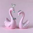 thumbnail image 2 of TISHITA 2xResin Swan Statue Figurines Sculpture Cake Dashboard Decor Large Pink 2 Pcs, 2 of 7