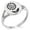 Silver, variant on Stainless Steel Good Vibes Sunflower Minimalist Oval Top Polished Statement Ring