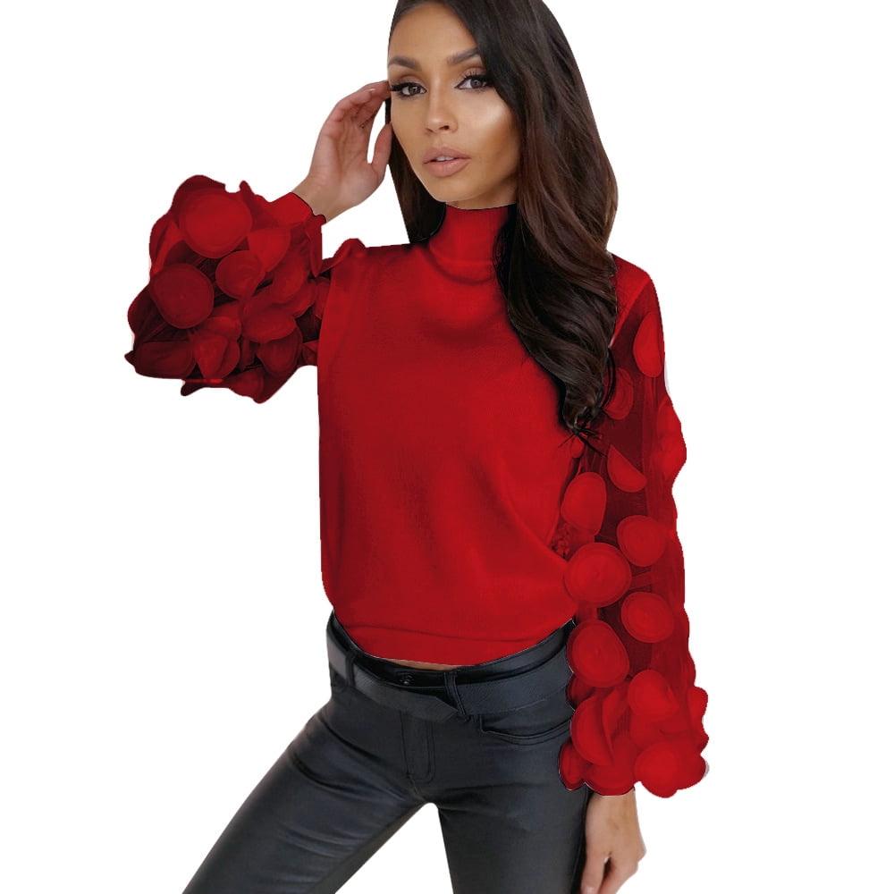 turtleneck mesh top