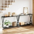 thumbnail image 2 of IdeaHouse Table Console Étroite avec Tablette de Rangement 41,3 Pouces Table d'Entrée à 2 Niveaux Table Mince pour Sofa Table d'Appoint Étroite Tables d'Accent en Bois avec Tablettes de Rangement pour Couloir, Chambre, Salon, Vestibule, Noir, 2 of 8