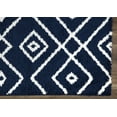 thumbnail image 4 of Lapis Vienna 3x5 Geometric Shaggy Area Rug in Dark Blue White, 4 of 6