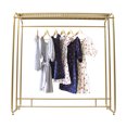 Gold Clothing Rack For Boutique Use Metal Garment Rack With Top Shelf
