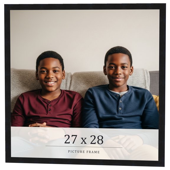 27x28 Frame Black Real Wood Picture Frame Width 0.75 inches | Interior Frame Depth 0.5 inches |