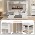 thumbnail image 5 of Miniyam Twin over Full Metal Bunk Bed with Trundle, Square Tube Frame, Space Saving Bunk Bed with Ladder, White, 5 of 7