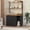 Black + fiery cloud color, variant on MemoryField Tall Cat Litter Box Enclosure with Power Outlet – Hidden Wooden Cat House Furniture – 2 Storage Shelves – Modern Indoor Cat Washroom Cabinet – Light Gray