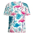 thumbnail image 5 of Flamingo Pattern Women's T-Shirt Short Sleeve T Shirts Tops Tee Ladies Loose T, 5 of 6