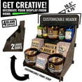 thumbnail image 3 of GFDYREE Wooden Portable Retail Table Display Stand Countertop 3 Step Riser Craft Shows, Farmers Markets Tradeshows |No Hardware Assembly Flat Pack Soap Display CBD Jewelry Spices Cups Tumble, 3 of 7