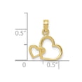 thumbnail image 2 of 10k Gold Double Love Heart Pendant Necklaces Pendant Intertwined High Polish and 2-d 16x14mm Wide Pendant for Women, 2 of 2