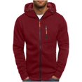 thumbnail image 1 of ORUYROP Sweat à Capuche Zippé pour Hommes, Mode Automne/hiver 2023, Veste Décontractée à Manches Longues, 1 of 5