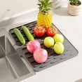 thumbnail image 3 of Shoreew Silicone Slope Drain Mat for Drip-Free Drying Space-Saving Dish Drainer Heat-Resistant Pot Rack Non-Slip Mat for Kitchen Countertop, 3 of 7