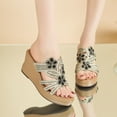 thumbnail image 2 of Virmaxy Womens Platform Sandals Women's Summer New Fashion Thick Bottom Rhinestone Slippers Comfortable Hollow Fish Mouth Wedge Sandals Black 36, 2 of 7