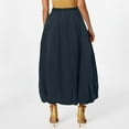 thumbnail image 3 of Women's Summer Tennis Skirts Women’s Casual Loose Floral Midi Skirt With Stretch Waistband A Line Dressy Street Style Skirt Blue M, 3 of 5