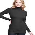 thumbnail image 3 of Women‘s Long Sleeve Rib Turtleneck Top Pullover Sweater L RED, 3 of 6