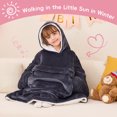 thumbnail image 2 of PMONPA Wearable Blanket Hoodie for Kids, Soft Double Layer Sherpa Fleece Sweatshirt,Teen Gifts for Kids, Youth, Boys, Girls, One Size, Gray, 2 of 8