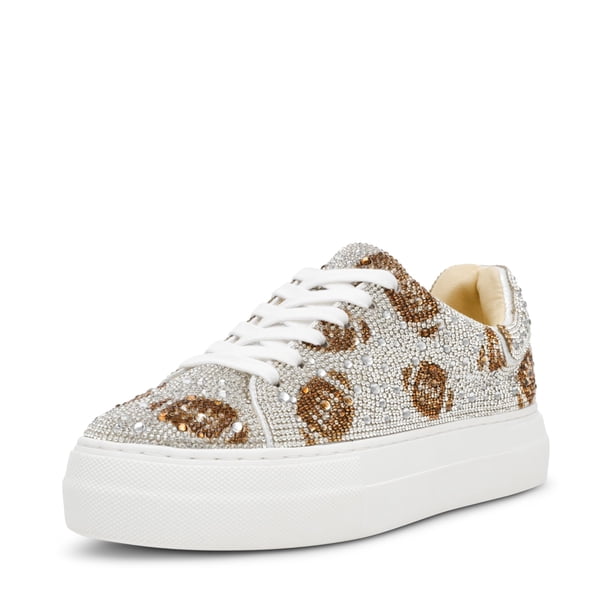 Zapatillas Sidny para Mujer Betsey Johnson Plateadas con Pedrería Talla 10