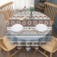 thumbnail image 3 of Round Waterproof Tablecloth 60×60 Inch, Bohemia Stripe Reusable Indoor/Outdoor Durable Table Cover for Party Kitchen Dinner Room Decor, 3 of 6