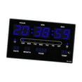 thumbnail image 1 of Reloj de pared digital con termómetro y calendario, diseño contemporáneo azul, 1 of 6
