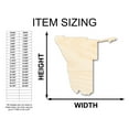 thumbnail image 2 of Unfinished Wood Namibia Shape - South Africa Craft - up to 46" DIY 3" / 1/8", 2 of 3