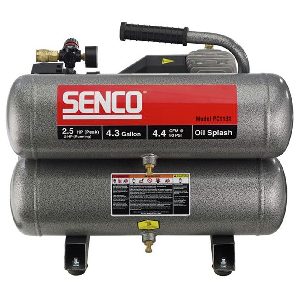 verkopen Aangenaam kennis te maken slim SENCO PC1131 2.5 HP 4.3 Gallon Oil-Lube Twin Stack Air Compressor -  Walmart.com