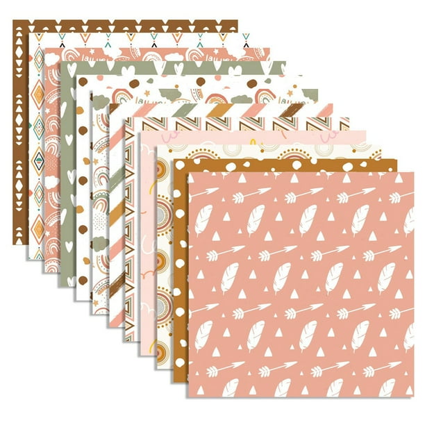 Bloc Papel para áLbumes Recortes: Cartulina con Bonitos Dibujos de 12 X 12 Pulgadas, 24 Piezas Papel para áLbumes Recortes, Paquete de Papel para Manualidades para Hacer Tarjetas
