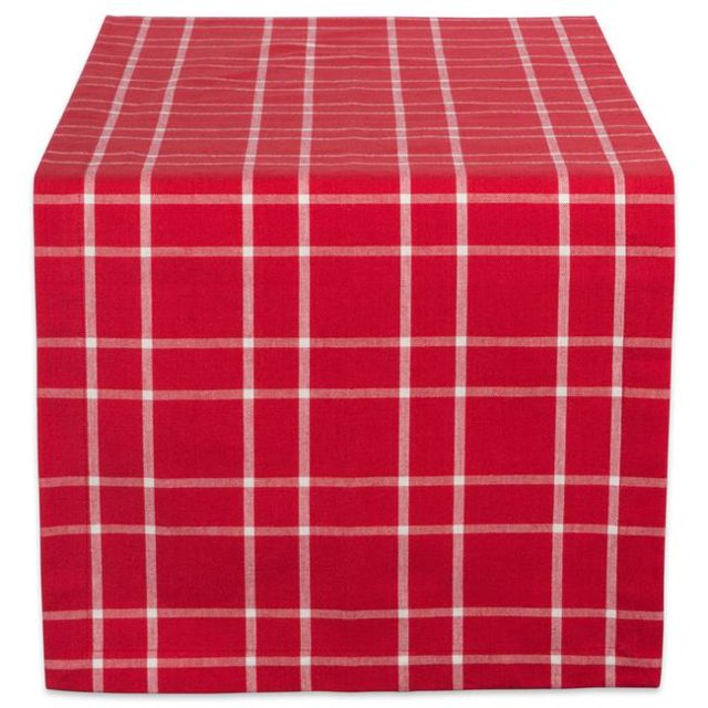 Design Imports CAMZ37704 14 x 108 Po. Chemin de Table à Carreaux Houx Berry