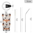 thumbnail image 3 of SKYSONIC Doodle Fox and Heart Pattern 20 oz Stainless Steel Insulated Mug, Double Vacuum Insulated Travel Mug with Lid and Straw, 3 of 7