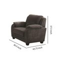thumbnail image 5 of Transitional Wood & Chenille Chair With Cushioned Armrests, Gray, 5 of 5