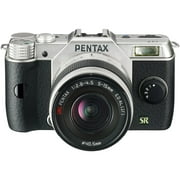 Angle View: Pentax Q7 12.4 Megapixel Mirrorless Camera with Lens, 0.20", 0.59", Silver
