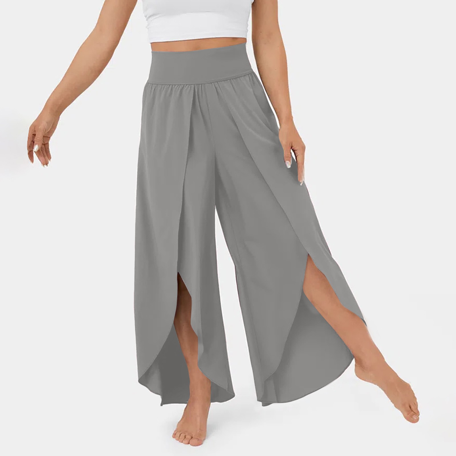 Act Now！ OCLUN Trendy and Stylish Flare Pants Elastic Wide