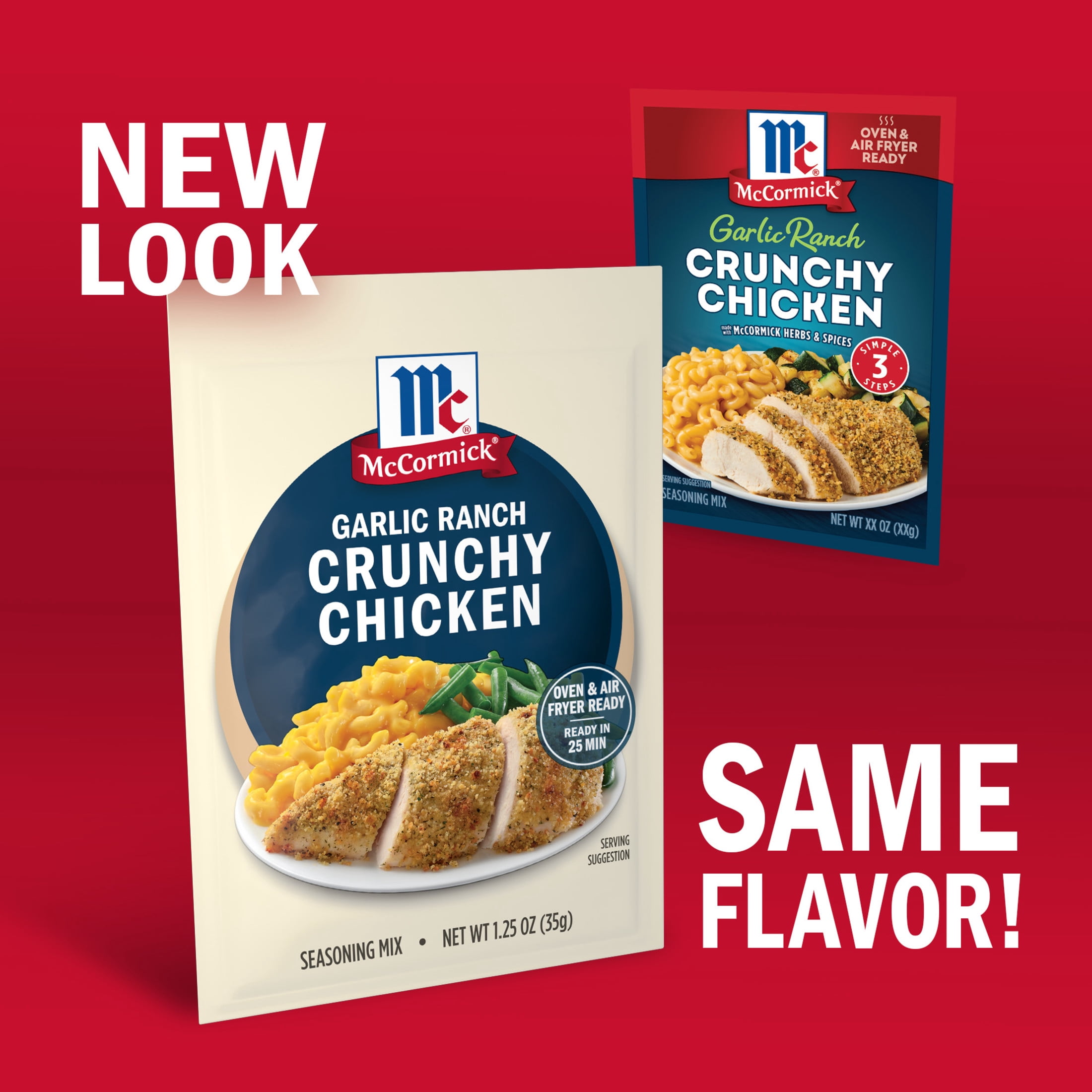 (4 pack) McCormick Garlic Ranch Crunchy Chicken Seasoning Mix, 1.25 oz Packet
