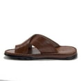 thumbnail image 2 of Men's 71513 Slip On Peasant Toe Cross Over Slides Sandals, Cognac, 8.5, 2 of 4