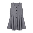 thumbnail image 2 of Girl Uniform Dress A-Line Pleated Hem Jumper Dress Sleeveless Grey Dresses Little Girl Dresses 7-8 Years, 2 of 3