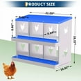 thumbnail image 6 of Litake Chicken Nesting Box, 6 Compartment Galvanized Steel Chicken Laying Boxes, Nesting Boxes for Chickens, Easy Egg Collection for Chicken Coop, Backyard, Farms, Blue, 6 of 7