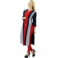 thumbnail image 2 of Phagun Stripe Kurta 3/4 Sleeve Cotton Ethnic Designer Kurti Women Wear Dress, 2 of 5