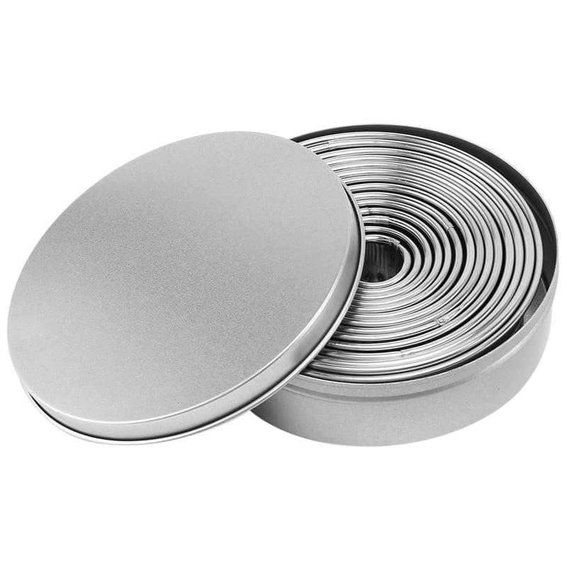 Fluted Round Cookie Biscuit Cutter Set 12 Scalloped Circle Pastry Donut