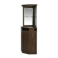 Home Source Corner Bar Unit, Mahogany, Liquor Tall Storage Shelf