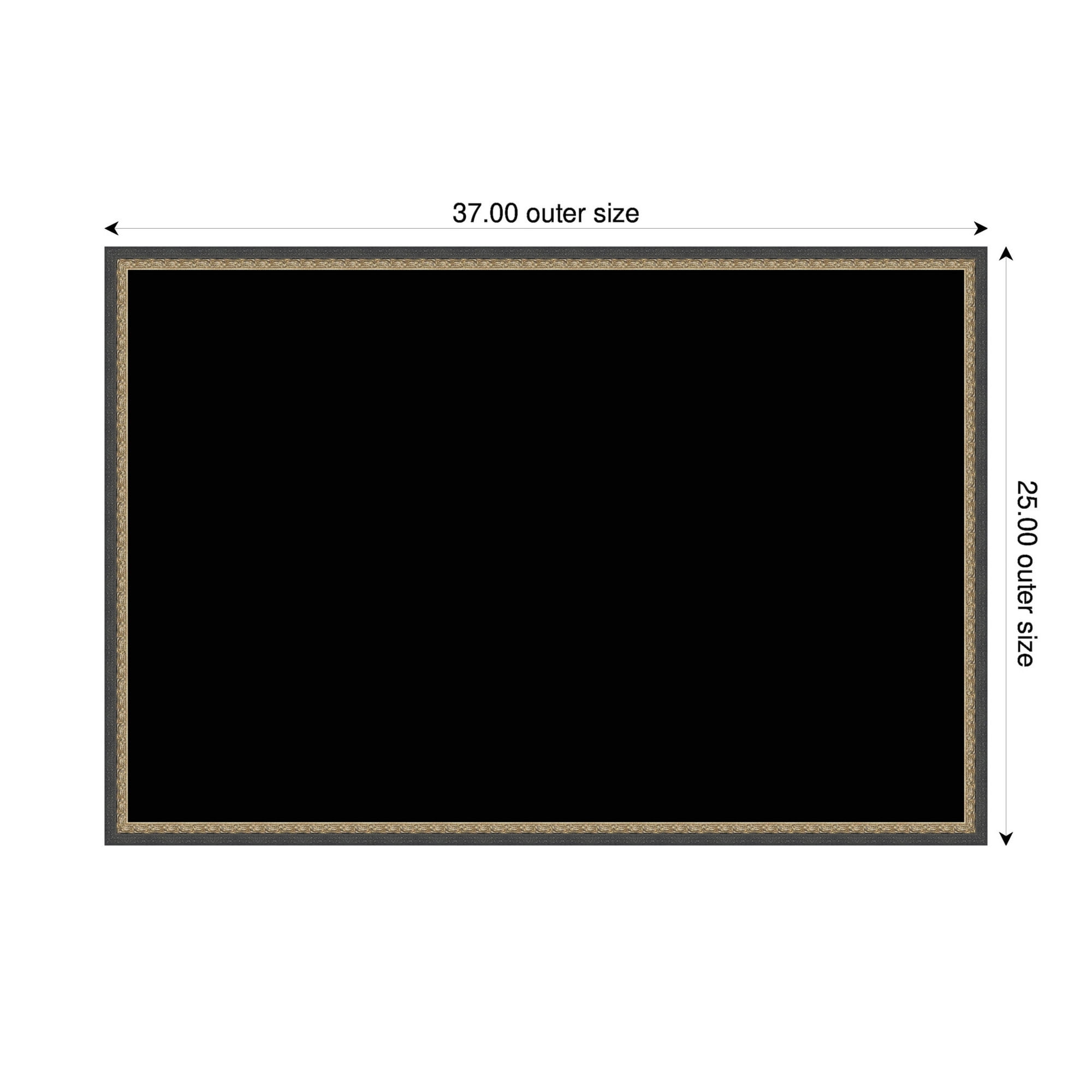 Kate and Laurel Framed Fabric Pinboard 37 x 25,  Printed Linen Decorative Bulletin Board for Use as a Vision Board or Wall Organization, Matinee Black Bronze Frame