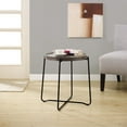 Mainstays Foldable Round Side Table for Living Room, Brown Smooth, Resin and Steel