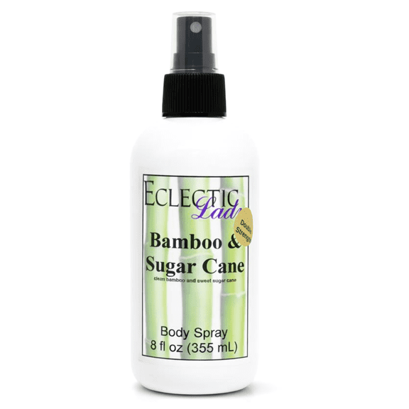 Bamboo And Sugar Cane Body Spray, Eclectic Lady, Hydrating Mist, Unisex (Double Strength), 8 oz