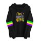 thumbnail image 2 of Uootdi Mardi Gras Womens Drawstring Hoodies for Women Carnival Crewneck Heart Print Hooded Long Sleeve Pullover Festive Color Block Loose Sweatshirts Gift, 2 of 4