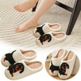 thumbnail image 1 of Zapatillas de casa de algodón de suela gruesa para mujer - Calzado de interior cálido, antideslizante y que absorbe el ruido para uso doméstico - Zapatos cómodos para el dormitorio y la sala de, 1 of 7