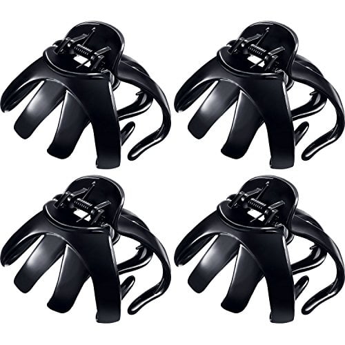 Bememo 4 Pieces Large Grip Octopus Clip Spider Hair Claw Octopus Jaw Hair  Claw Clips for Thick Hair ( cm, Black) 
