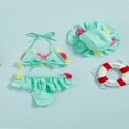 thumbnail image 4 of Infant Girls Swimsuits Tie-Up Tank Tops Ruffles Shorts Sun Hat Bikini Split Swimwear Set, 4 of 7