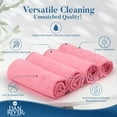 thumbnail image 5 of Dan River 12x12in Microfiber Rags for Cleaning, Car Towels & Washcloths - pink, pack of 24, 5 of 9