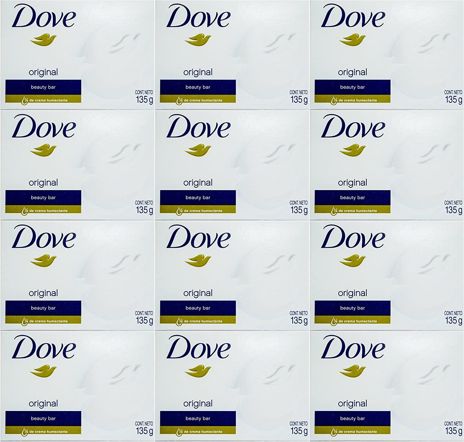 Dove White Cream Bar 4.75 Oz / 135 Gr (Pack of 12)